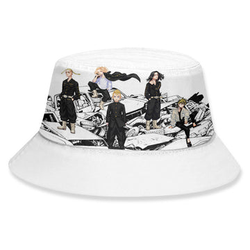 Anime Tokyo Revengers sombrero Hazme Sombrero de cubo a rayas Summer Cool Halloween cosplay